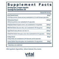 Menopause Support 120 vegcaps by Vital Nutrients