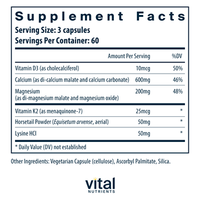Osteo-Nutrients (w Vit K2-7) 180 vegcaps by Vital Nutrients