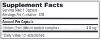 Lithium Orotate 120 Capsules by Klaire Lab by Klaire Labs/SFI Health