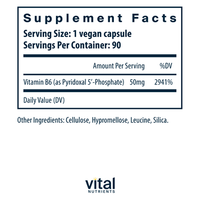 Pyridoxal-5 Phosphate 50 mg 90 vegcaps by Vital Nutrients