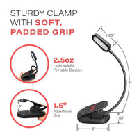 Red Clip-On Book Light by Hooga Health